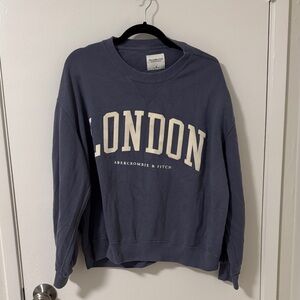 Abercrombie & Fitch Navy Crewneck with London Print